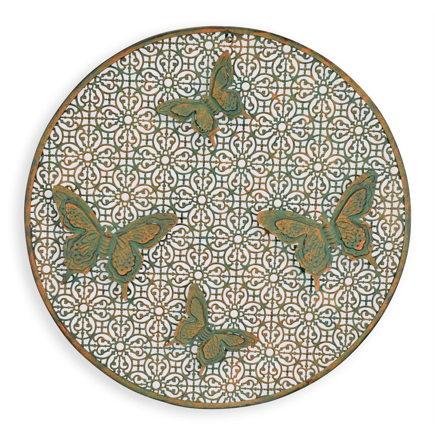 A WROUGHT IRON BUTTERFLY WALL DECOR